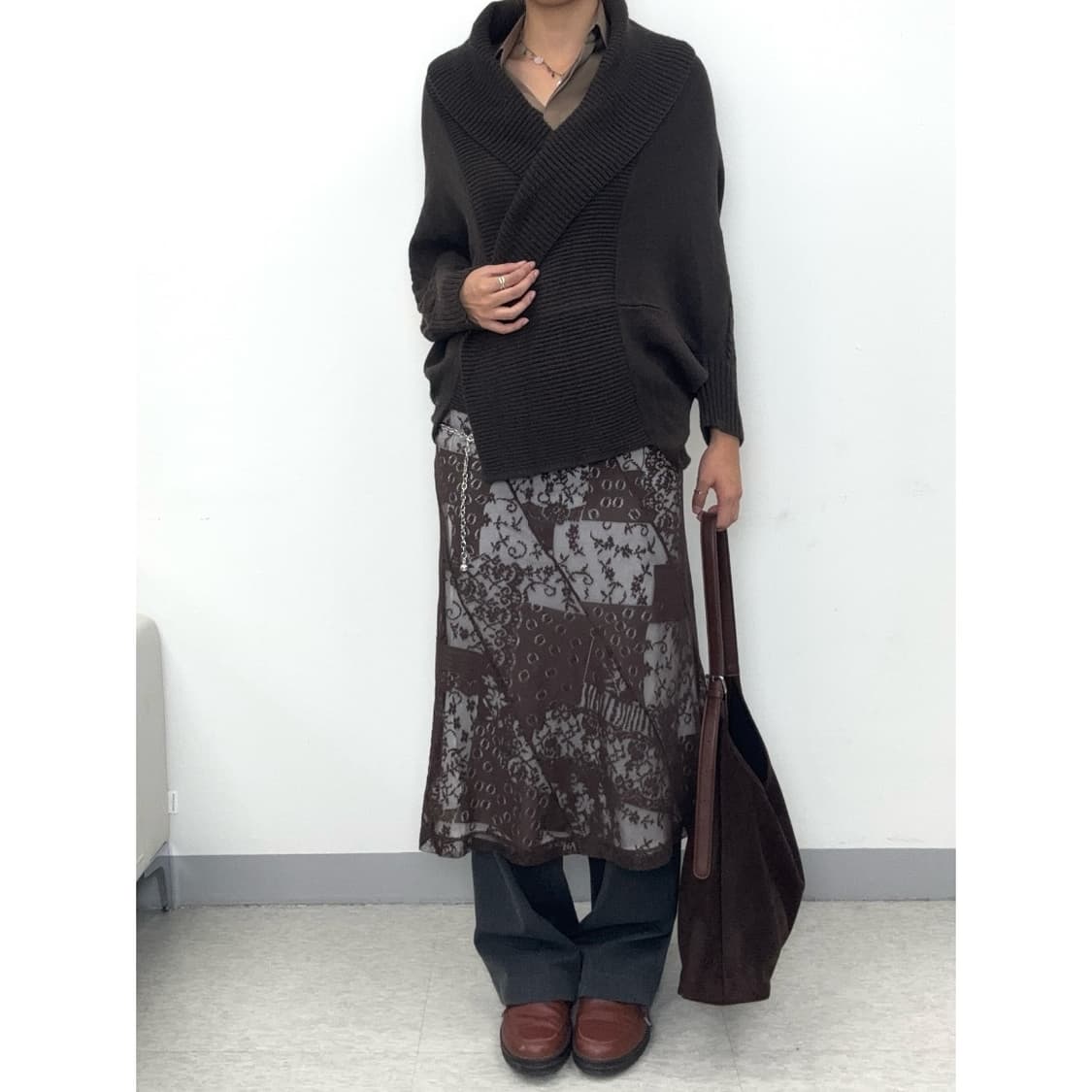 빈티지 브라운 볼레로 가디건 상품이미지2