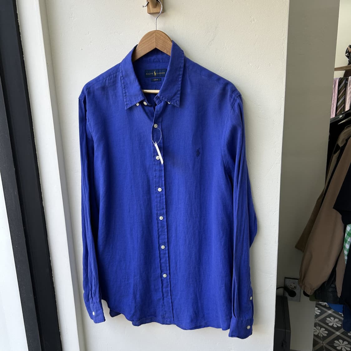 16720 - 폴로 랄프로렌 블루 린넨 셔츠 상품이미지2