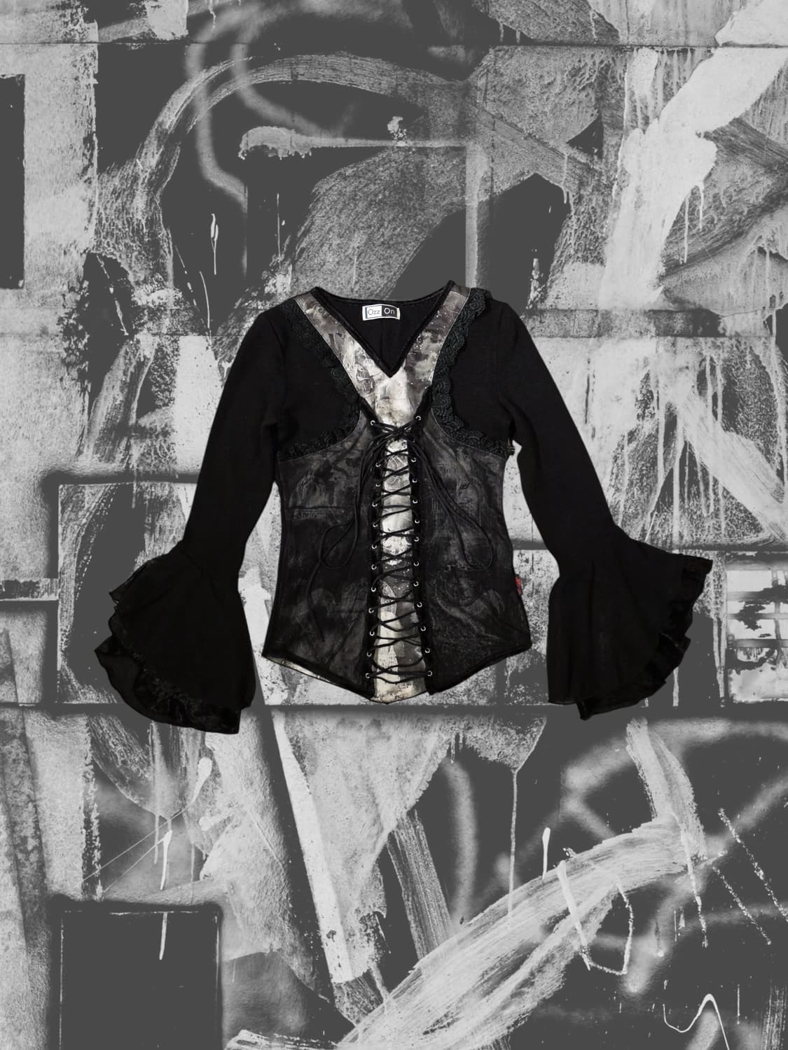 오즈온 고딕 레이스업 코르셋 벨슬리브 탑 상품이미지1