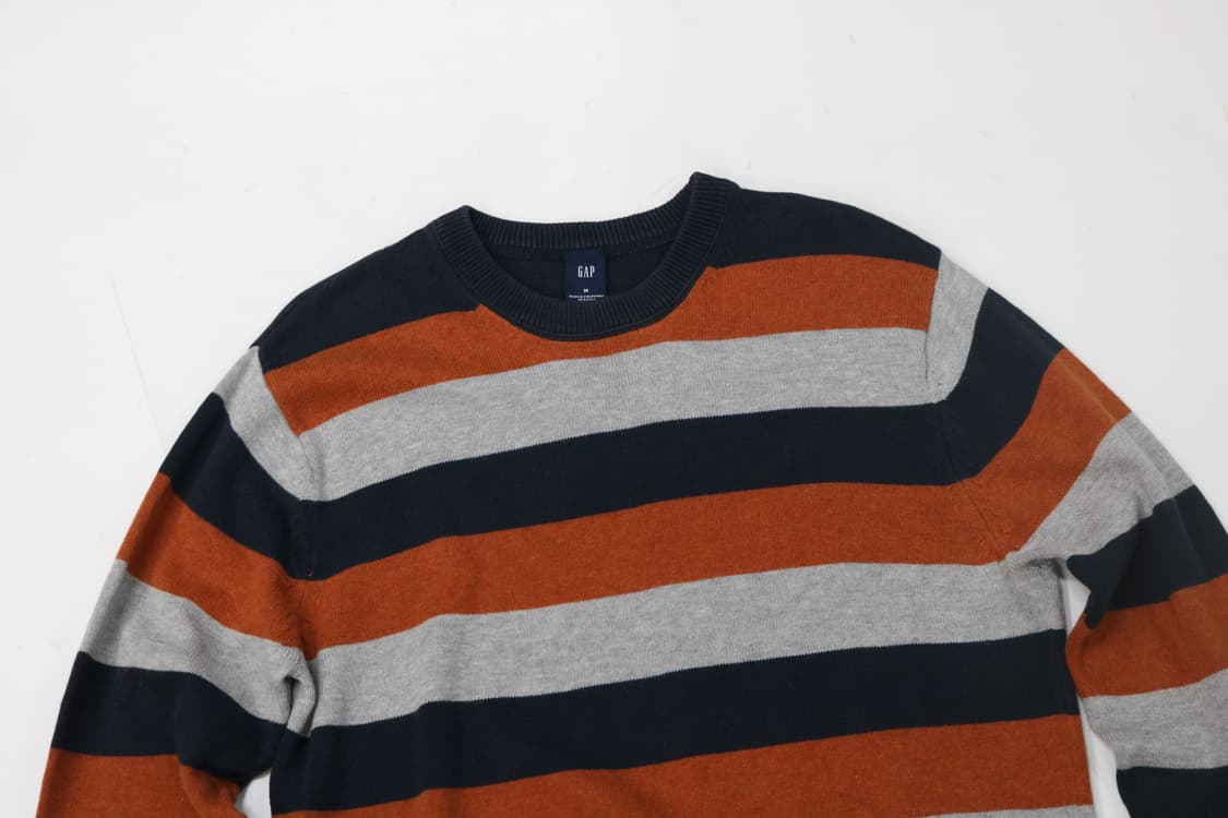 GAP 갭 빈티지 멀티 스트라이프 코튼 울 니트 (M) 상품이미지3