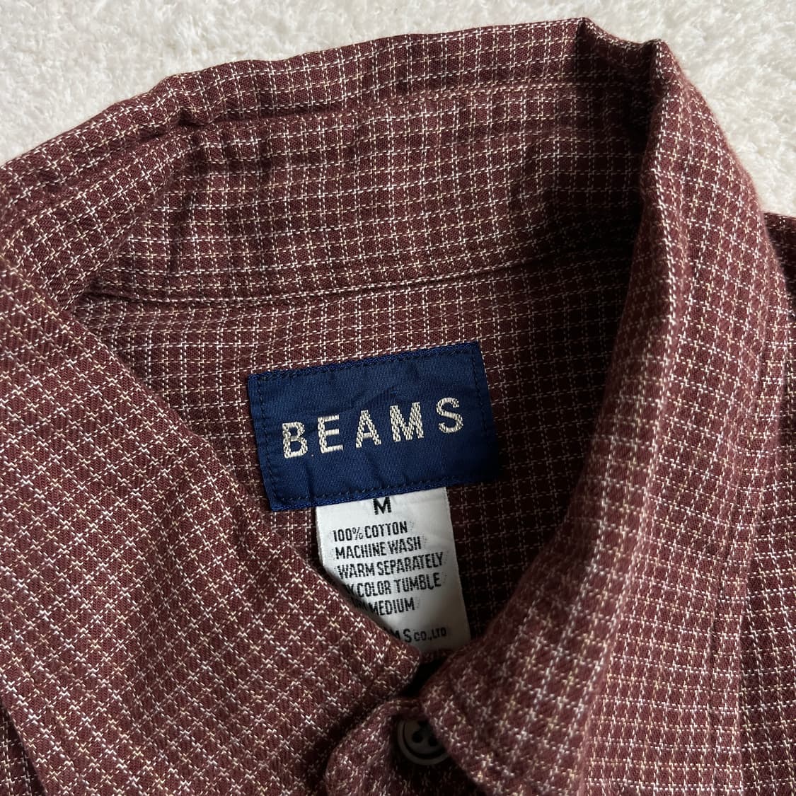 BEAMS 깅엄체크 셔츠 (실측확인) 상품이미지2