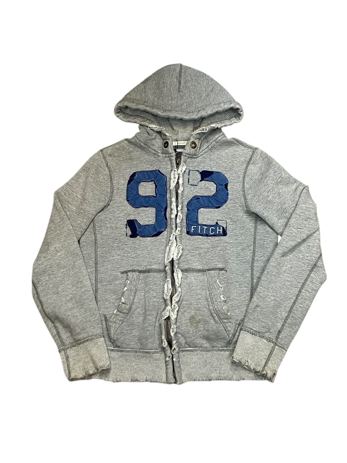 아베크롬비 데님 빅패치 와플 후드집업 그레이 S  #csz2514  상품이미지3