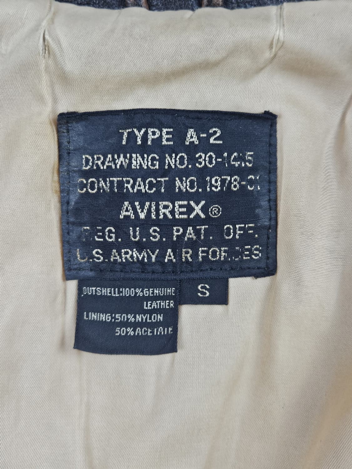90's AVIREX 핀업걸 A-2 가죽 플라이트 자켓 (S)/10481 상품이미지5