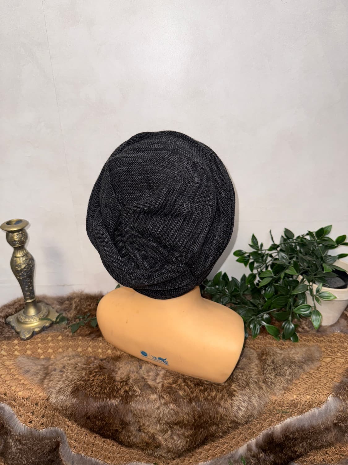 Charcoal melange loose knit beanie  상품이미지3