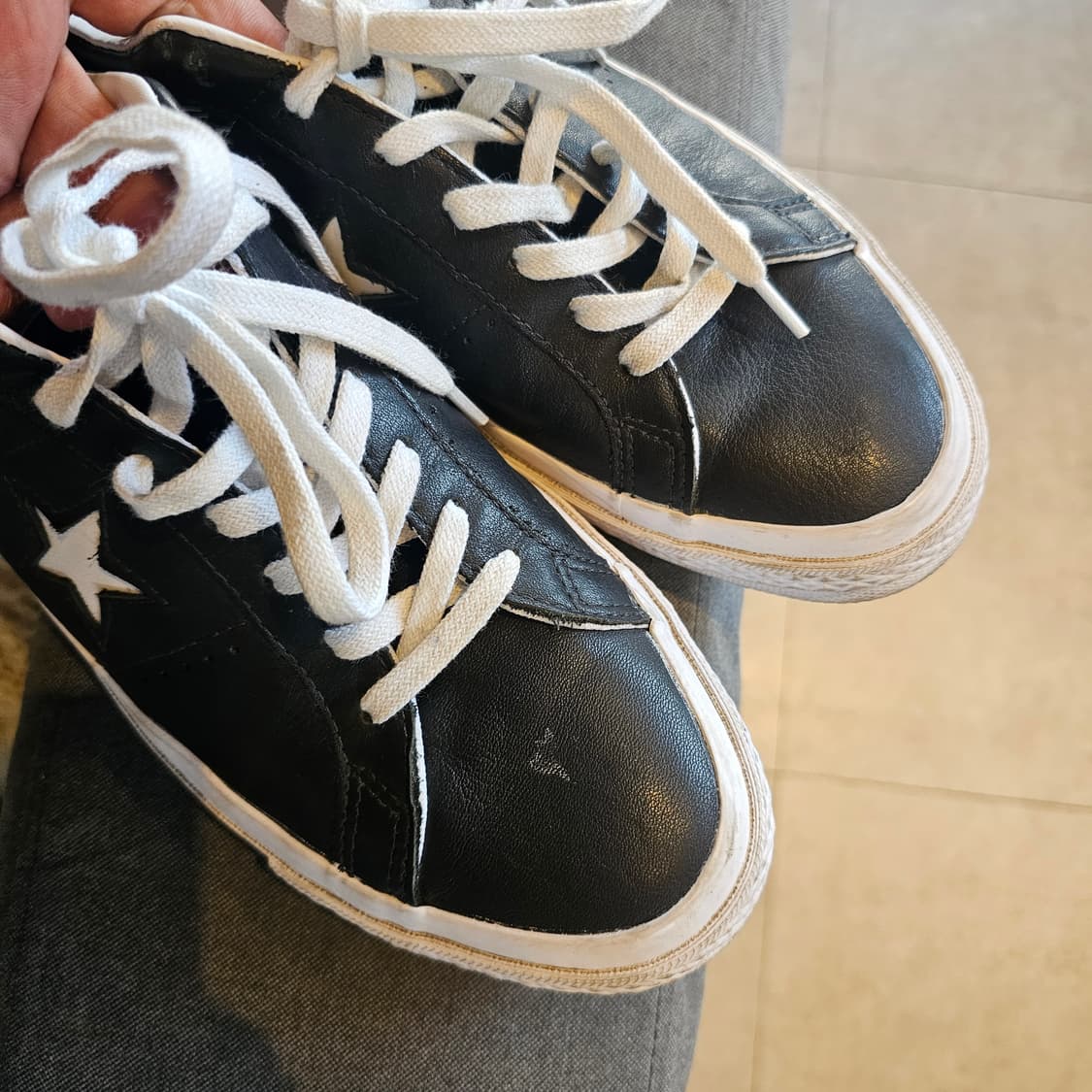 265 컨버스 원스타 무광 레더 블랙 상품이미지5