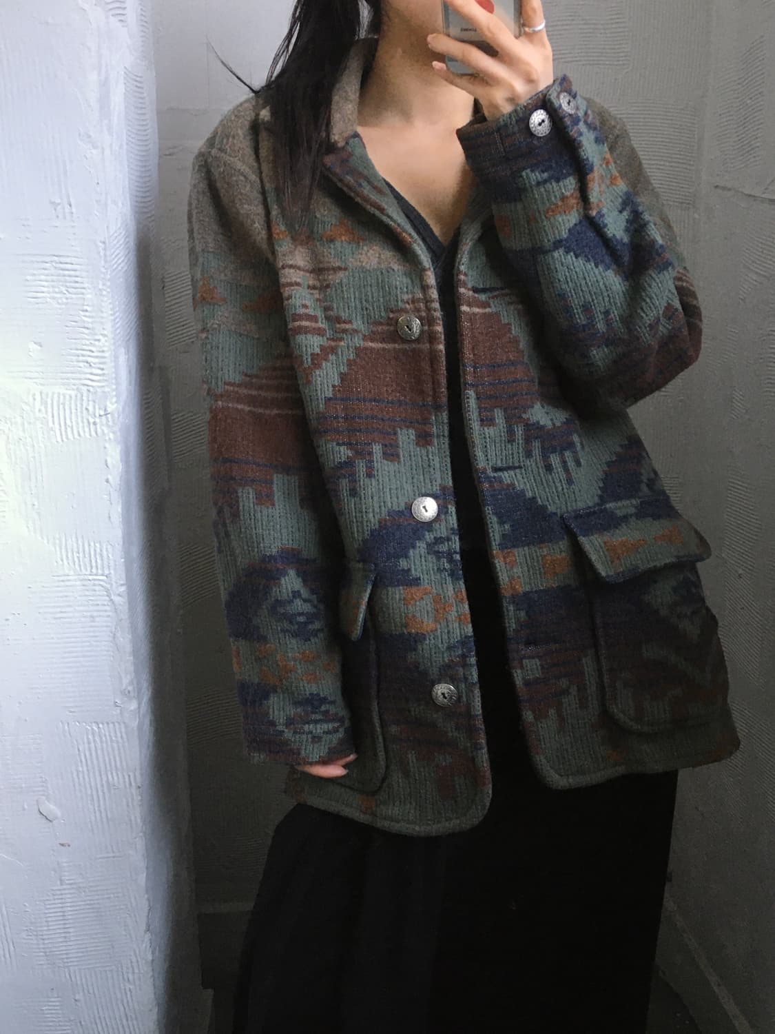 L.L.Bean 엘엘빈 울 아즈텍 나바호 패턴 자켓 상품이미지2