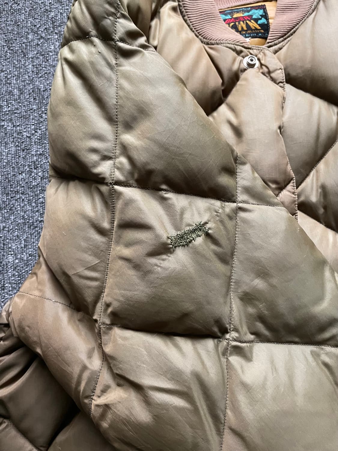 60s 빈티지 에디바우어 다운 자켓 올리브 M (카라코람스카이라이너) 상품이미지8