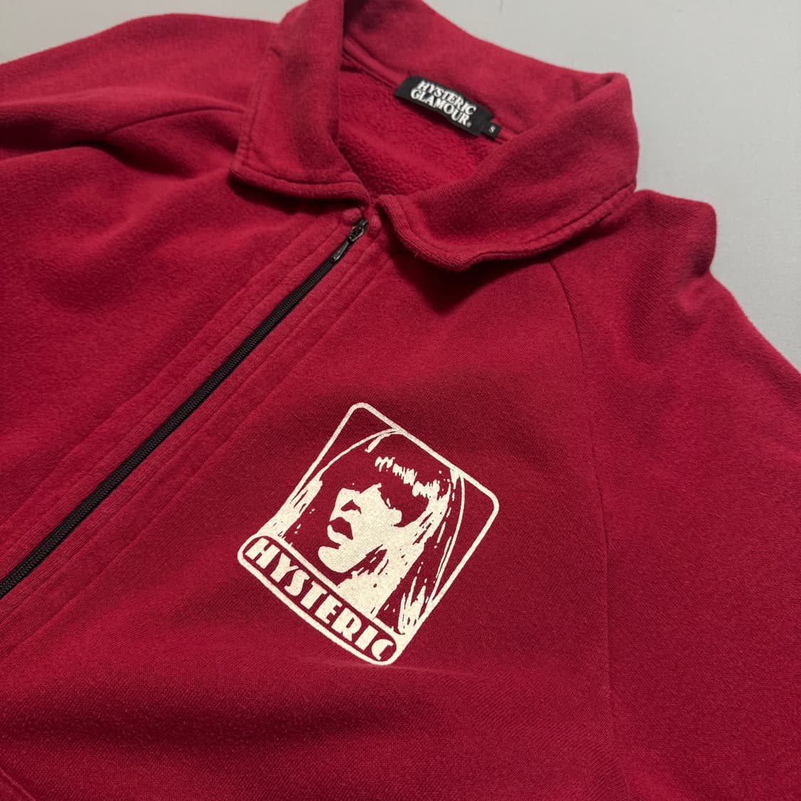 히스테릭글래머 레드컬러 히스테릭걸 박스 로고 코튼 스웨트 집업 자켓 상품이미지4