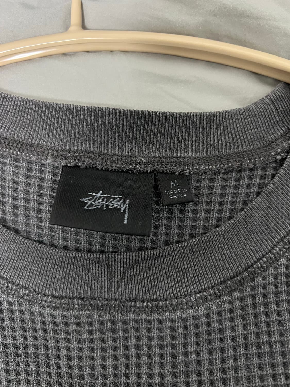 스투시 래글런 써멀 롱슬리브 크루 워시드 블랙 M 상품이미지3