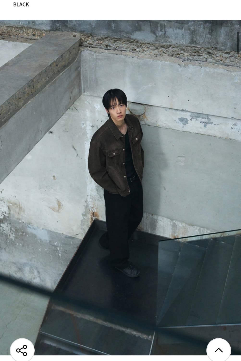 (XL) 드로우핏 로우 스모크 데님 트러커 자켓 [BLACK] 판매 상품이미지4