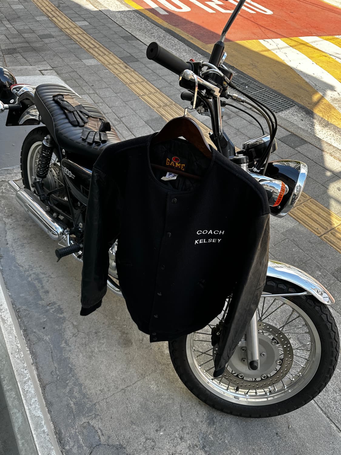 U.S.A game sportswear 레더 슬리브 바시티 자켓  상품이미지1