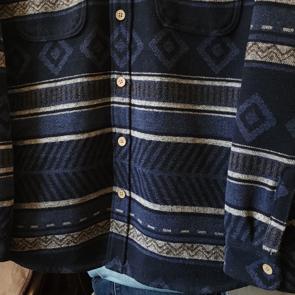 00s 풀앤베어 헤비 플란넬 워크셔츠 나바호 셔츠자켓 L 상품이미지9