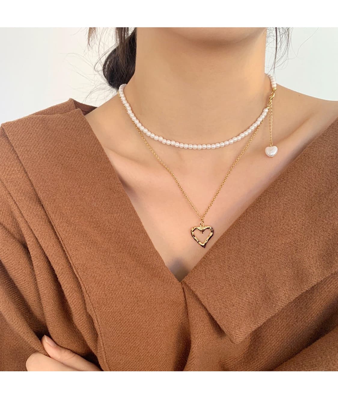 진주 하트 목걸이 상품이미지2
