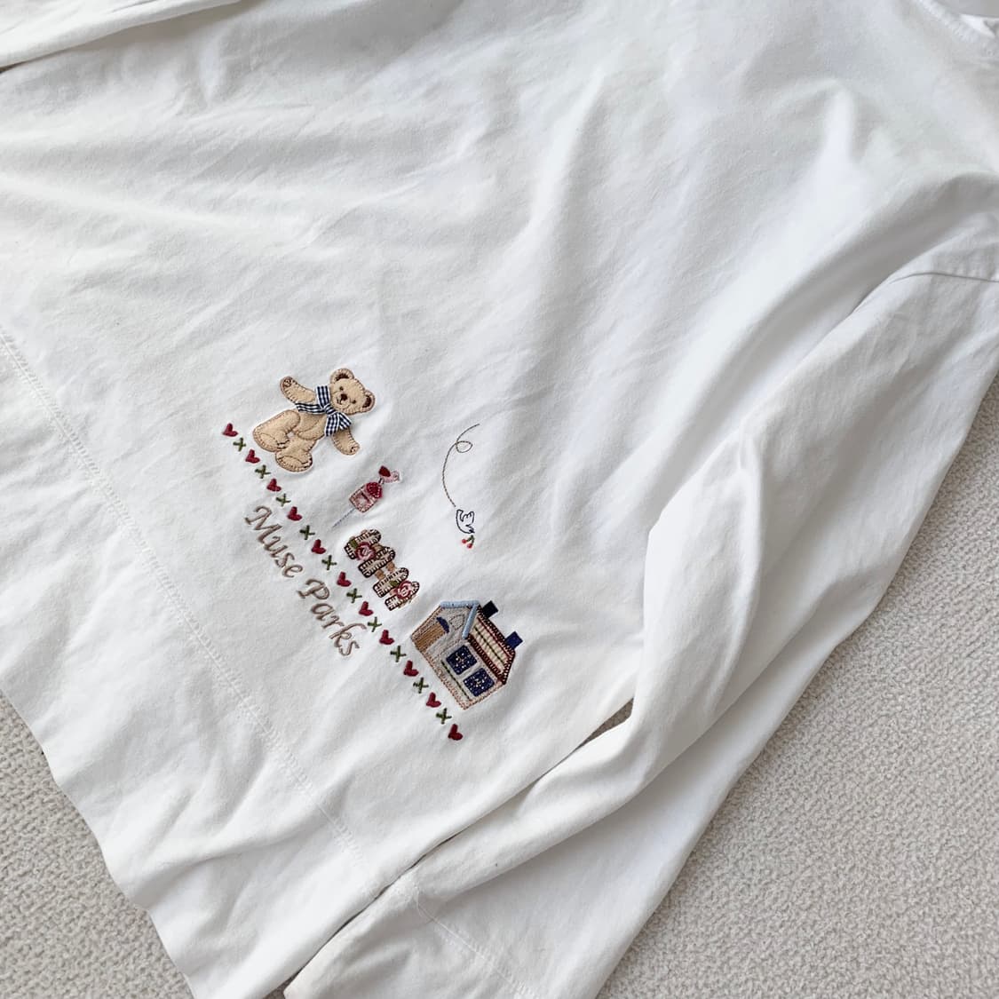 곰돌이 패치자수 대장 후드집업 상품이미지4