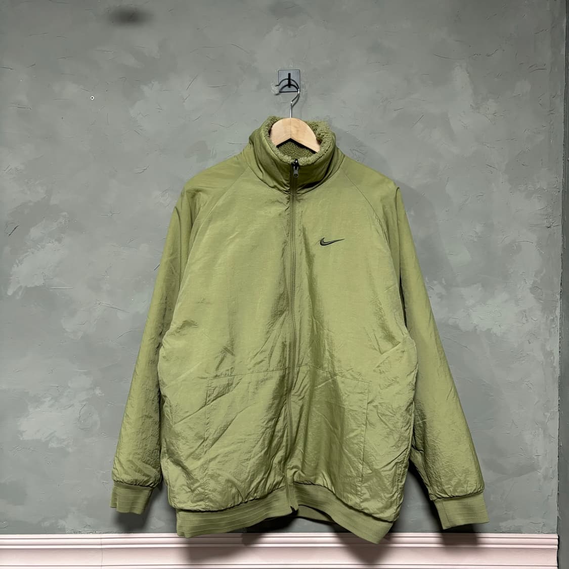 나이키 스우시 양면 후리스 바람막이 자켓 카키 올리브 상품이미지2