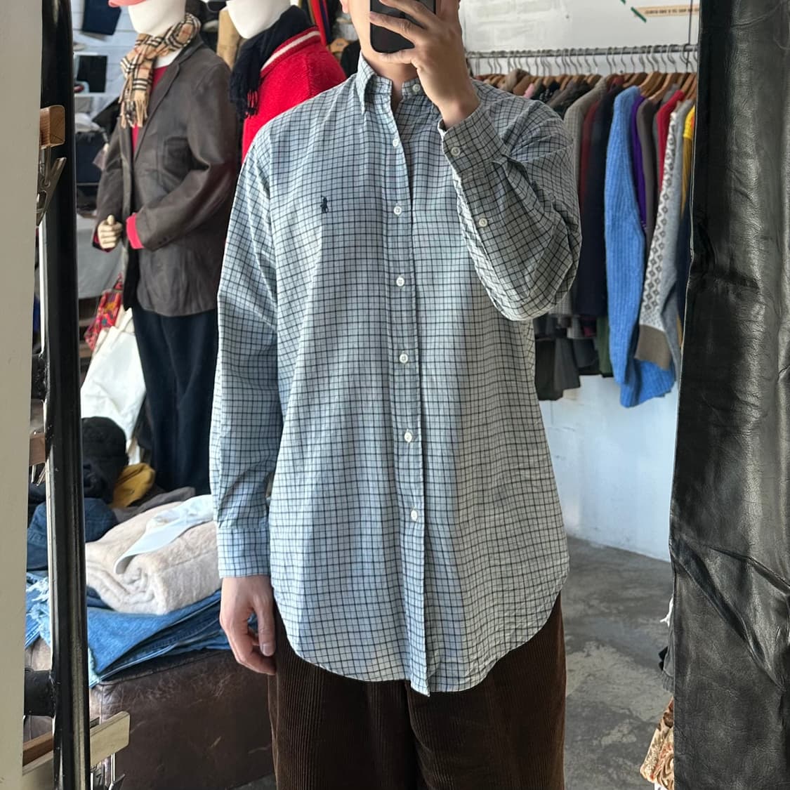 (착용컷) 폴로 랄프로렌 체크 셔츠 (남성용 100) 상품이미지3