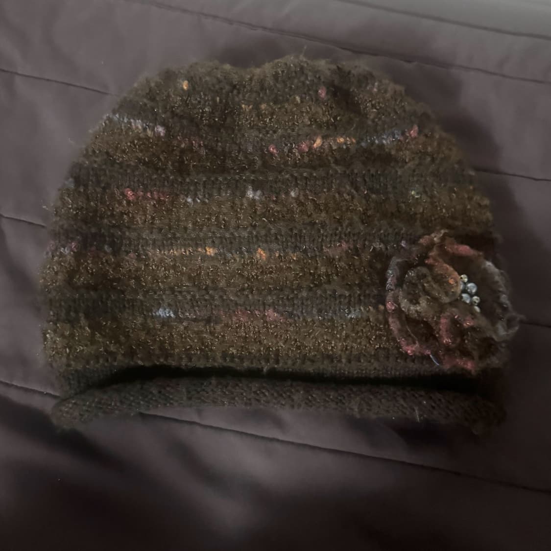 빈티지 브라운 코사즈 비니 상품이미지3