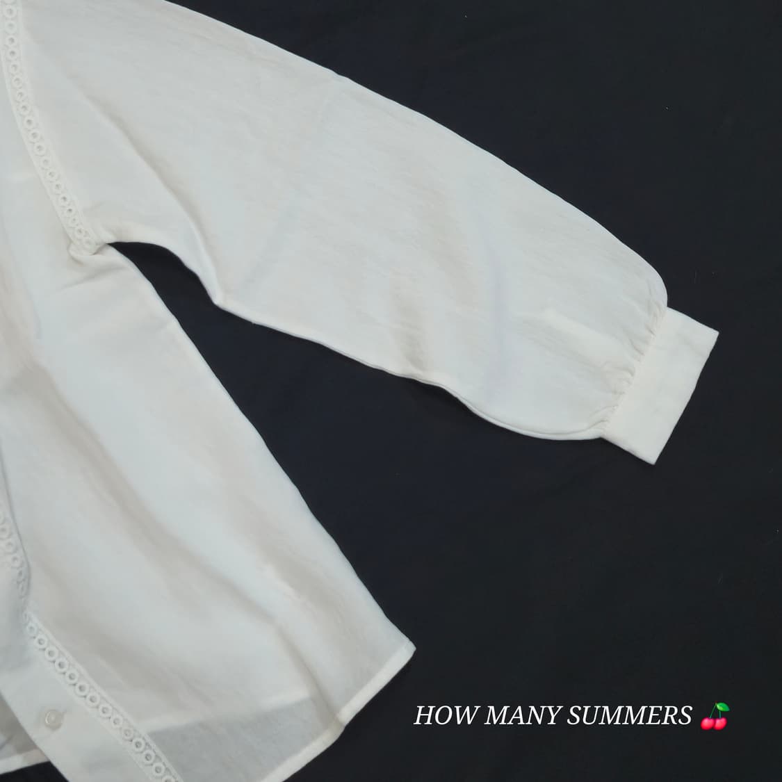 피프스 fifth 브이넥 펀칭 레이스 블라우스 아일렛 자수 긴팔 화이트 상품이미지5