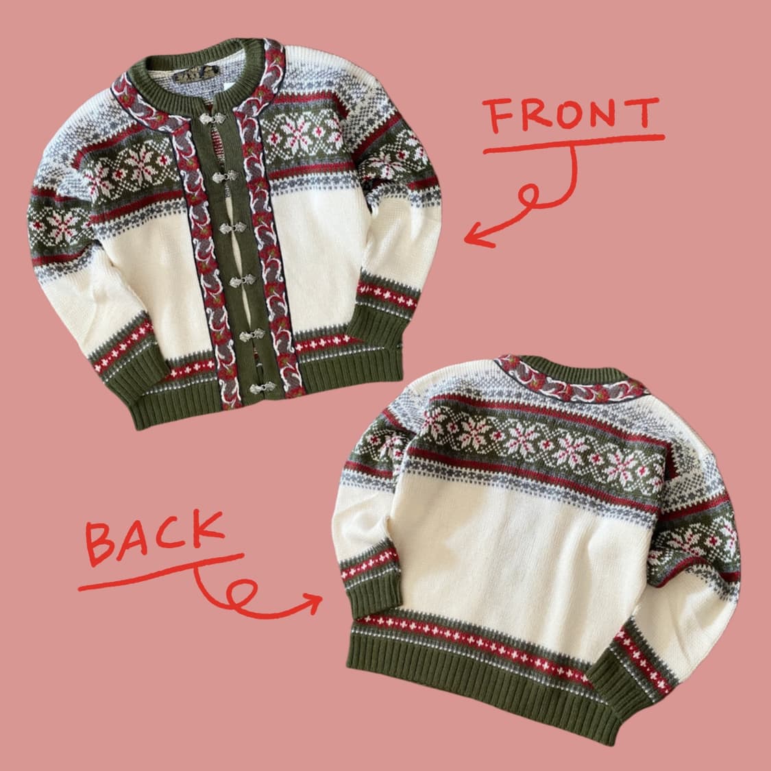 빈티지 노르딕 패턴 가디건 상품이미지3