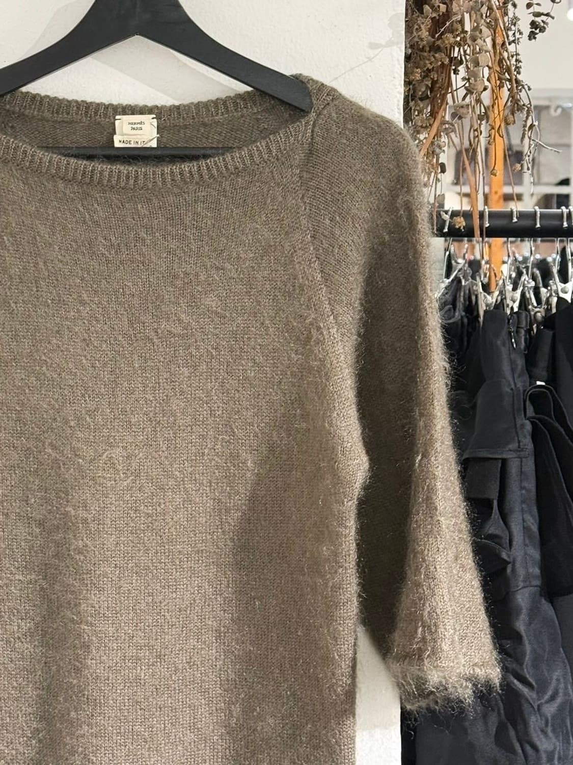 에르메스 올리브 실크 모헤어 라나울 하프 니트 상품이미지3