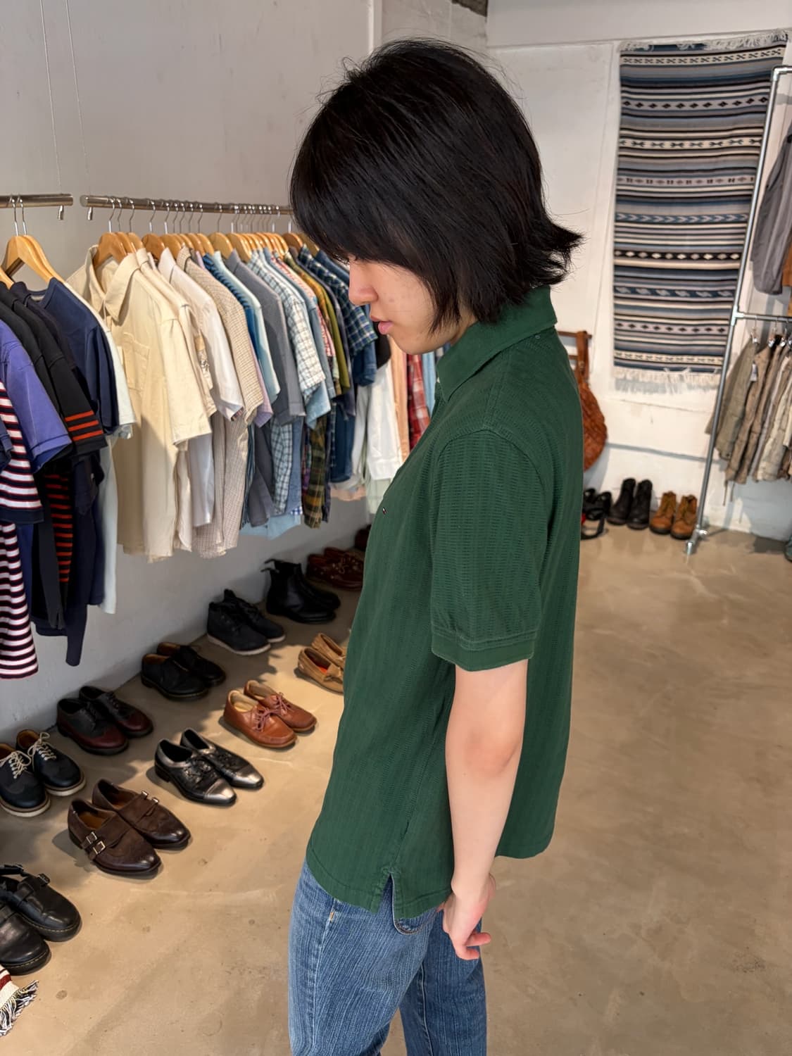 Tommy Hilfiger 자카드 카라 반팔 티셔츠 S 상품이미지4