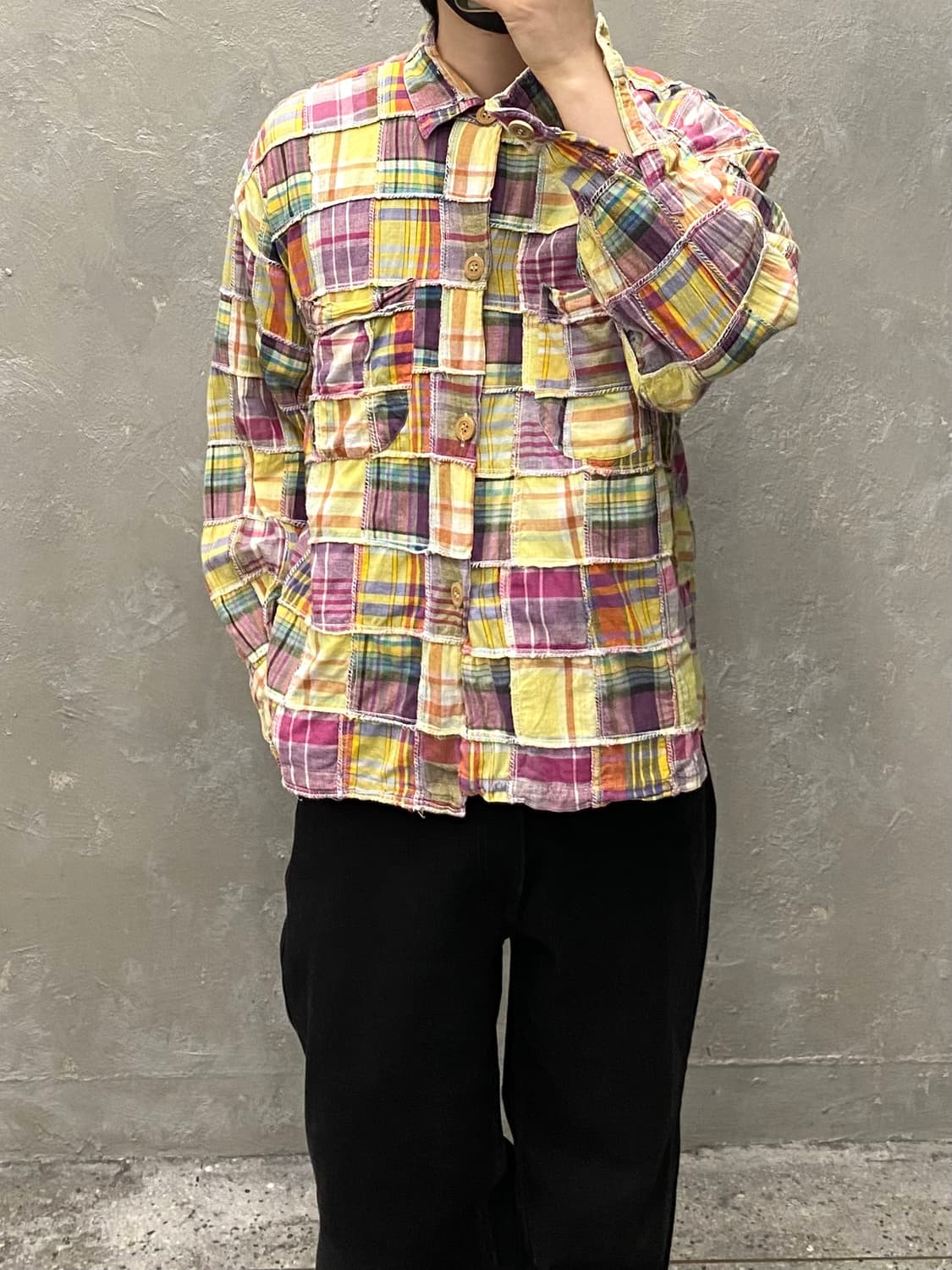 [F] 90s Wild Party 리버스 디테일 패치워크 셔츠 상품이미지7