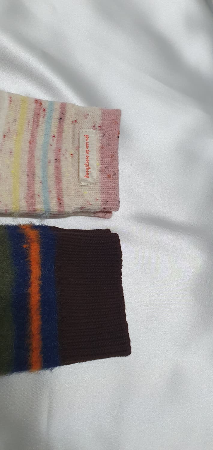 옐로우 민트 핑크 그린 블루 오렌지 브라운 스트라이프 양말 상품이미지8