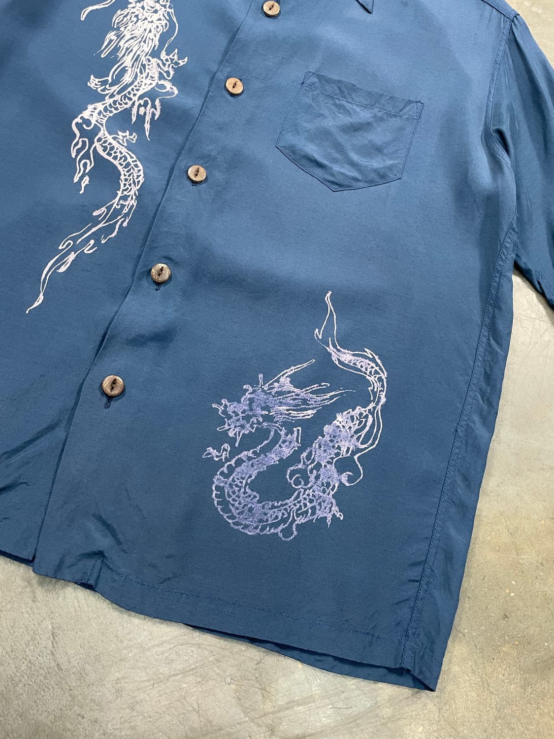 Vtg 오리엔탈 레이온 반팔 셔츠 상품이미지4