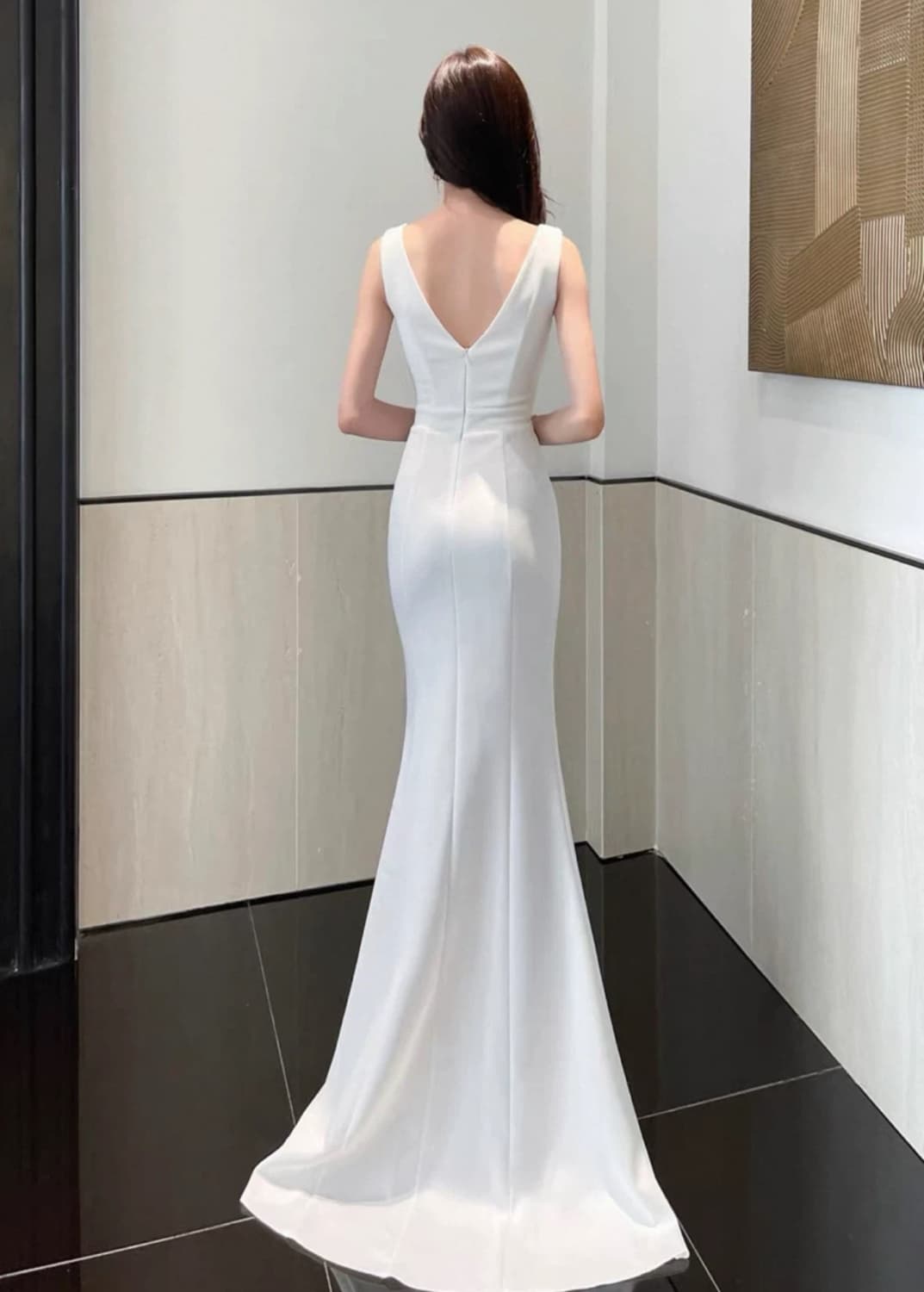 새상품 머메이드 롱 드레스 블랙 상품이미지3