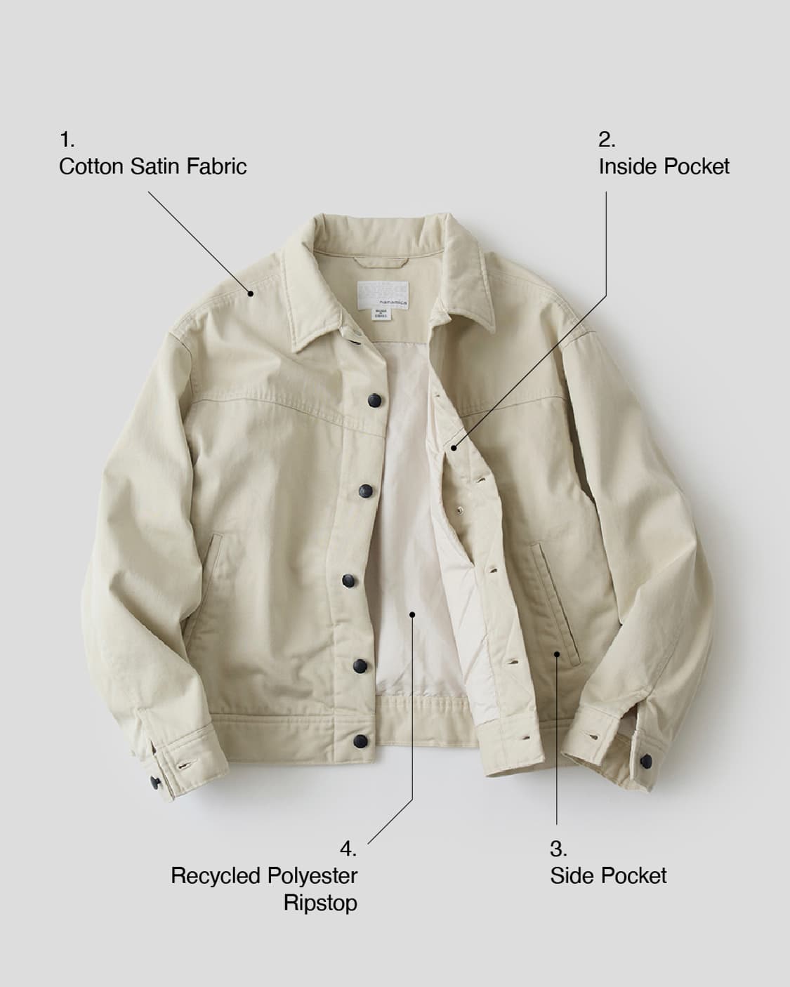 [XL] 나나미카 인슐레이션 트러커 자켓 베이지 상품이미지7