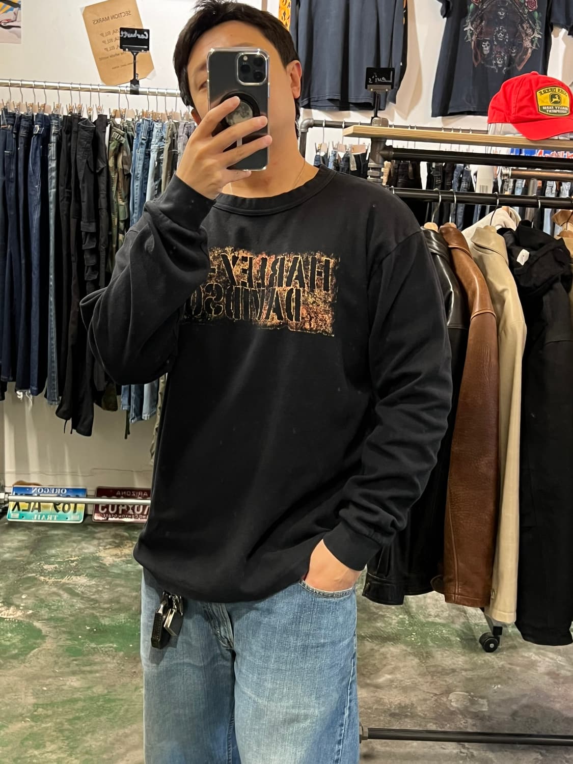 [XL] 할리데이비슨 USA 빈티지 써멀 와플 맨투맨 스웻셔츠 상품이미지3