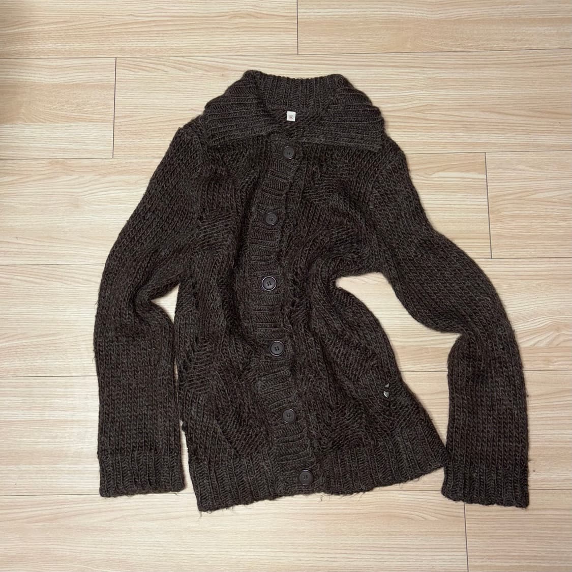 일본 유니클로 빈티지 펀칭 니트 가디건 상품이미지1