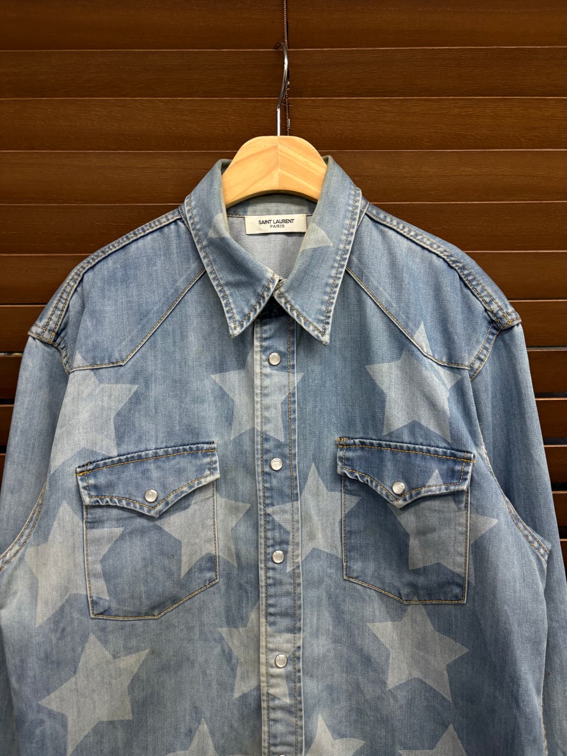 생로랑 스타패턴 웨스턴 카우보이 데님셔츠 상품이미지2