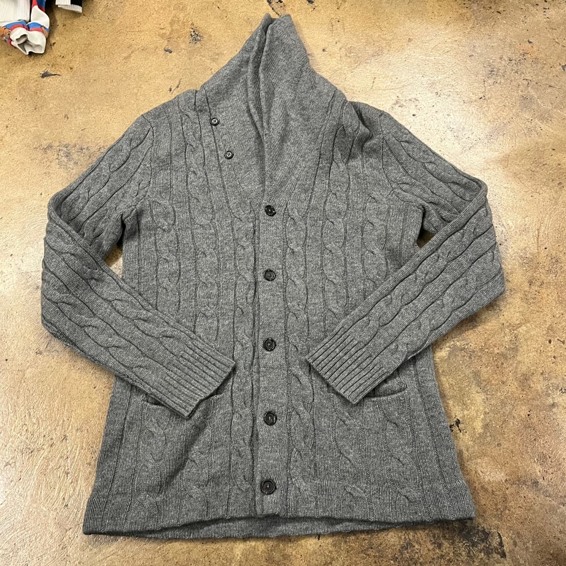 [정품/L] 폴로 랄프로렌 회색 꽈배기 니트 가디건 b15 상품이미지3