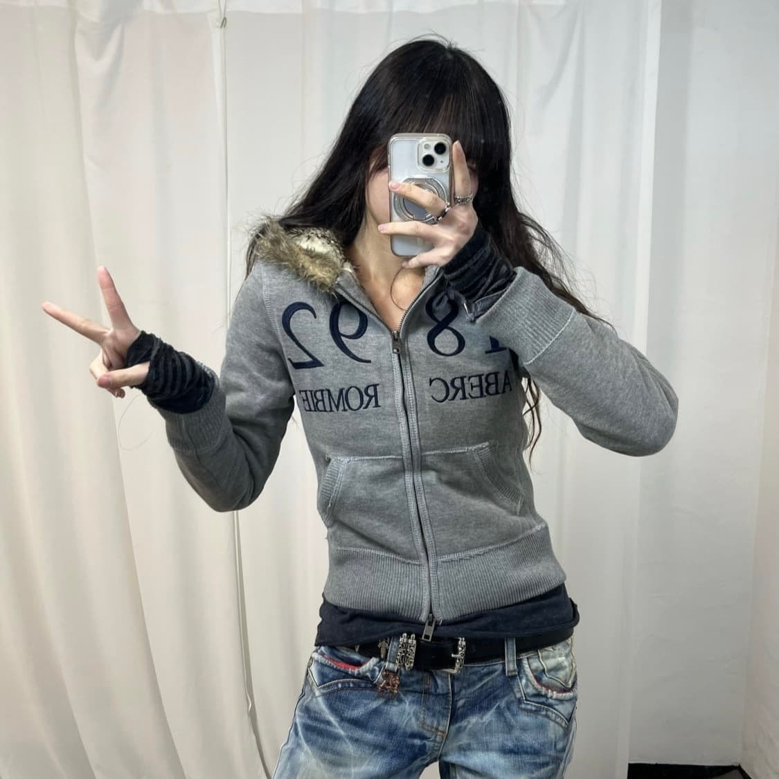 Abercrombie Grey Wolfjo Hoodie Zip-up 상품이미지2