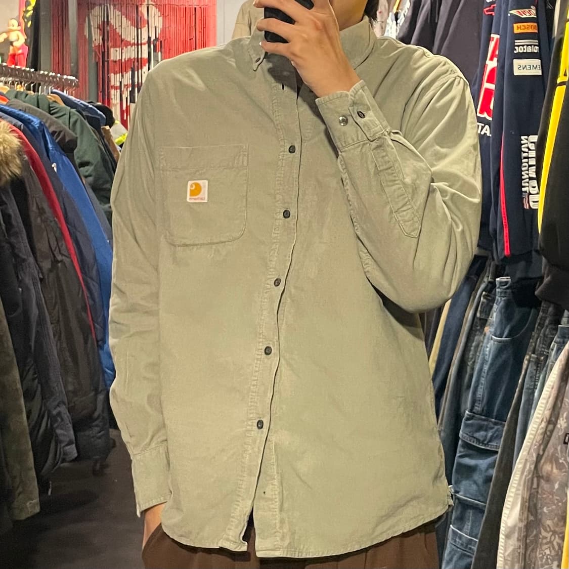 [IM] carhartt 칼하트 그레이 코듀로이 셔츠 상품이미지5