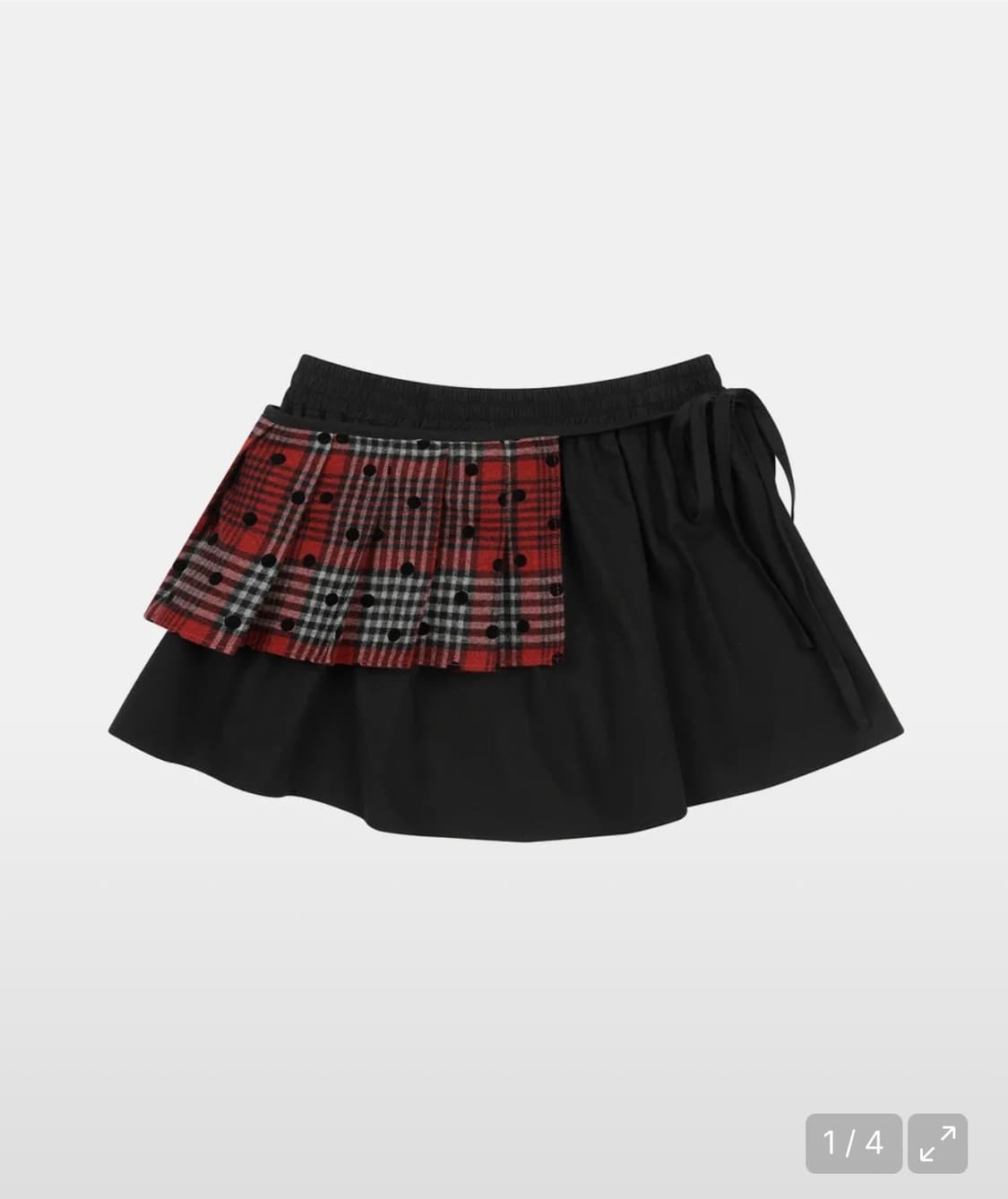 오헤시오 체크 투웨이 미니 스커트 레드블랙 상품이미지1