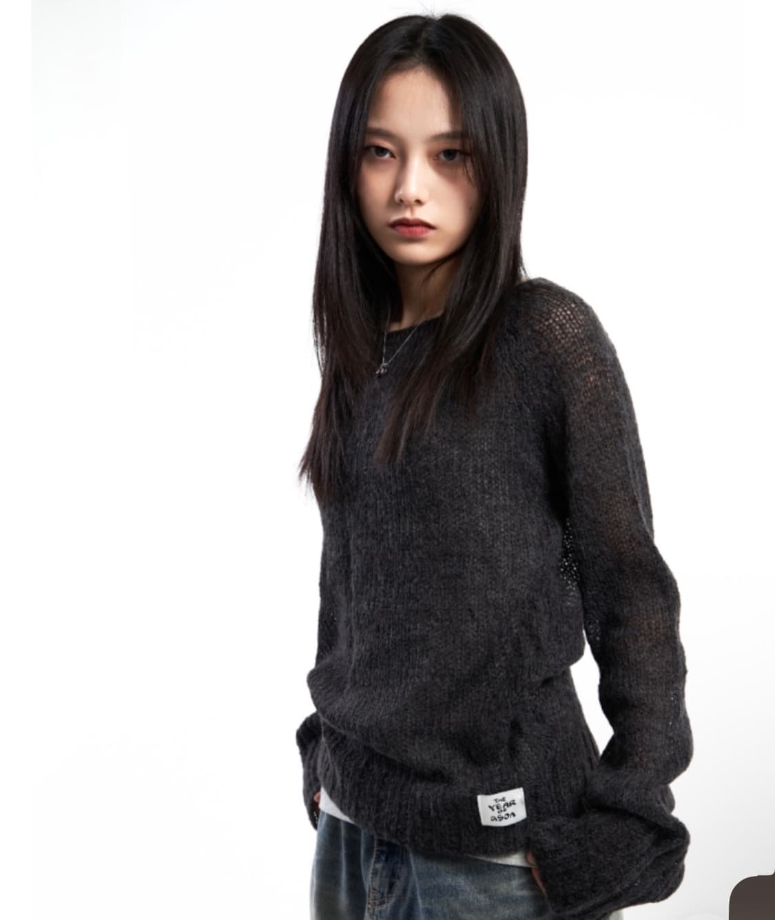 애즈온 니트 GREETING NETTED KNIT / CHARCOAL 상품이미지2