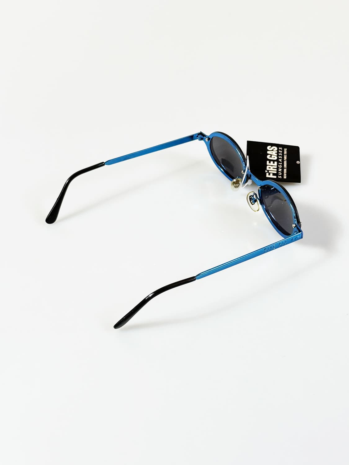 90s FIRE GAS 무테 오벌 블루메탈 프레임 빈티지 선글라스 상품이미지4