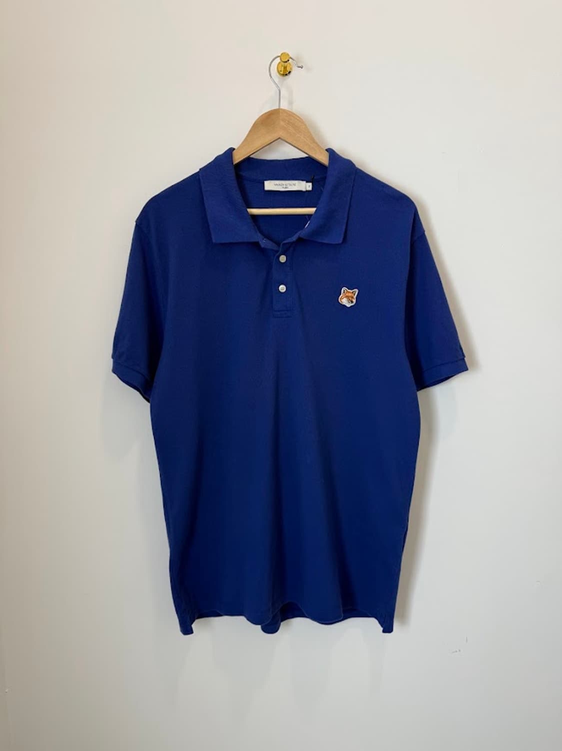 메종키츠네 폭스 카라 반팔티 블루 상품이미지1