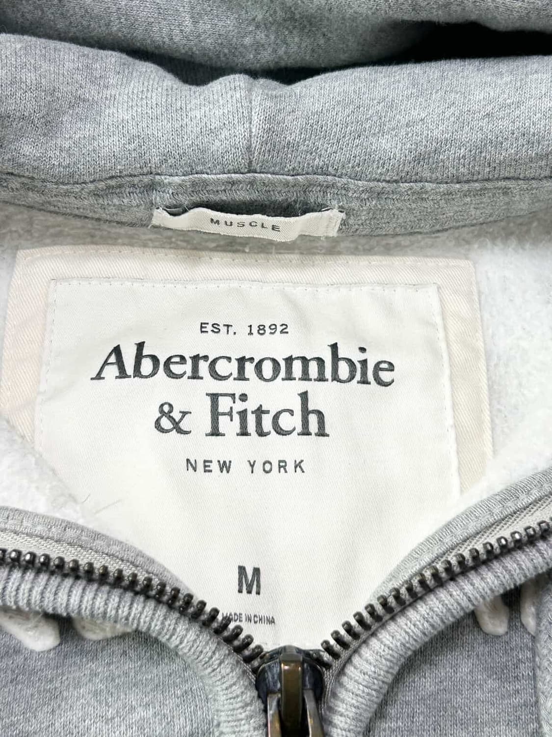 아베크롬비 빅로고 그레이 헤비스웻 후드집업 상품이미지7