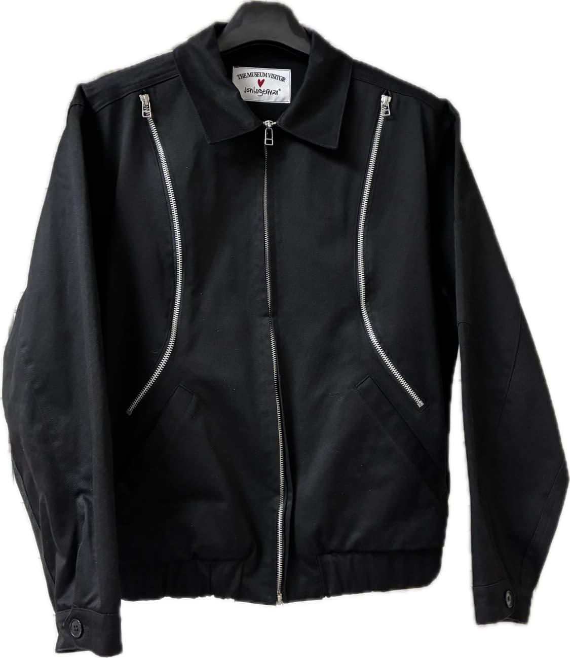 더뮤지엄비지터 플라워 프린트 지퍼 블루종 블랙 L사이즈 상품이미지3