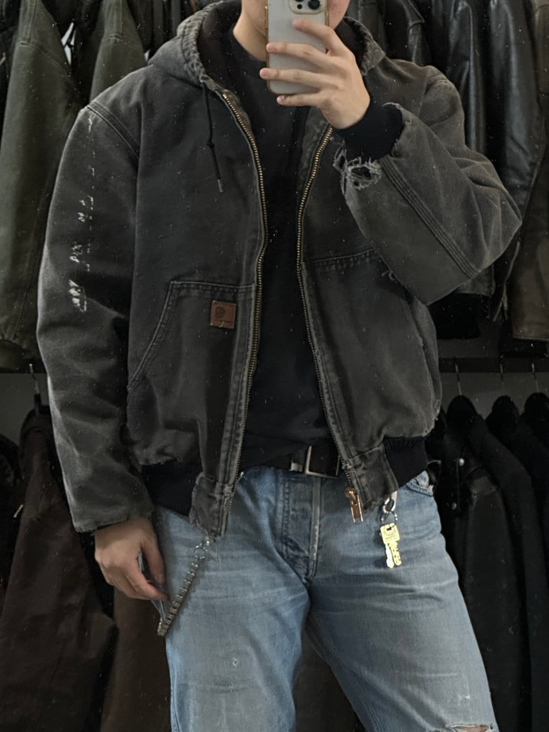 OG 칼하트 J130 액티브 자켓 칼하트 BLK 하드에이징 상품이미지3