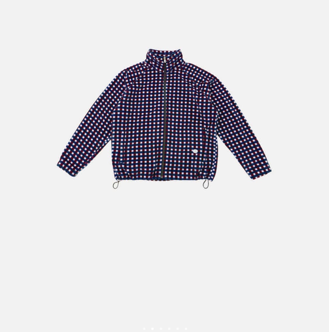 Fleece Zip-Up Checked Navy Red 상품이미지2