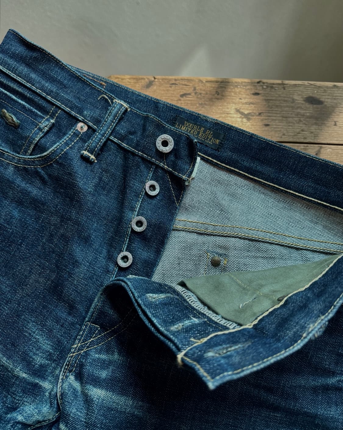 RRL 리미티드 에디션 5포켓 셀비지 데님 팬츠 made in usa 상품이미지4