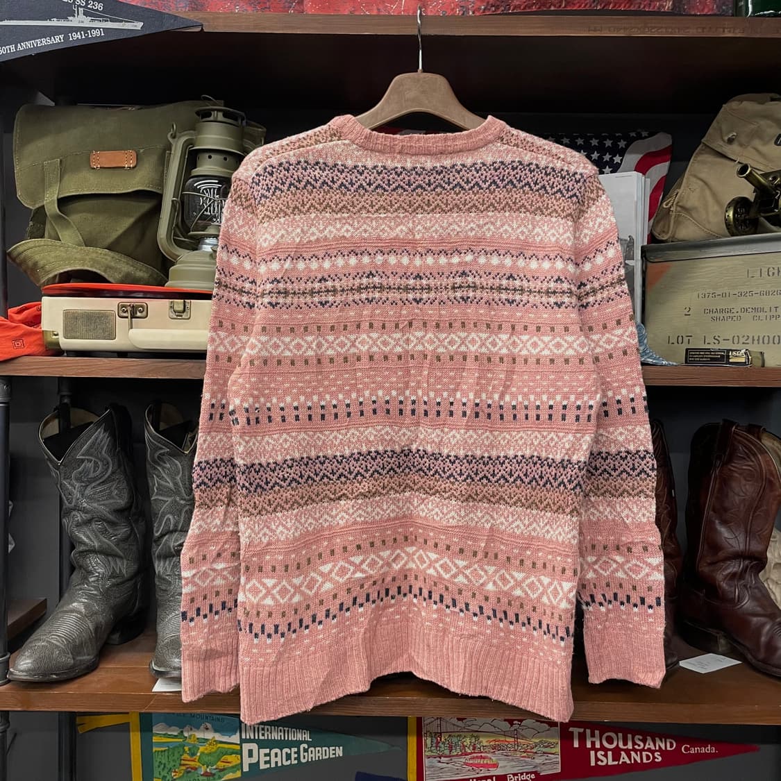 90s 빈티지 노르딕 페어 아일 패턴 울 니트 스웨터 상품이미지2