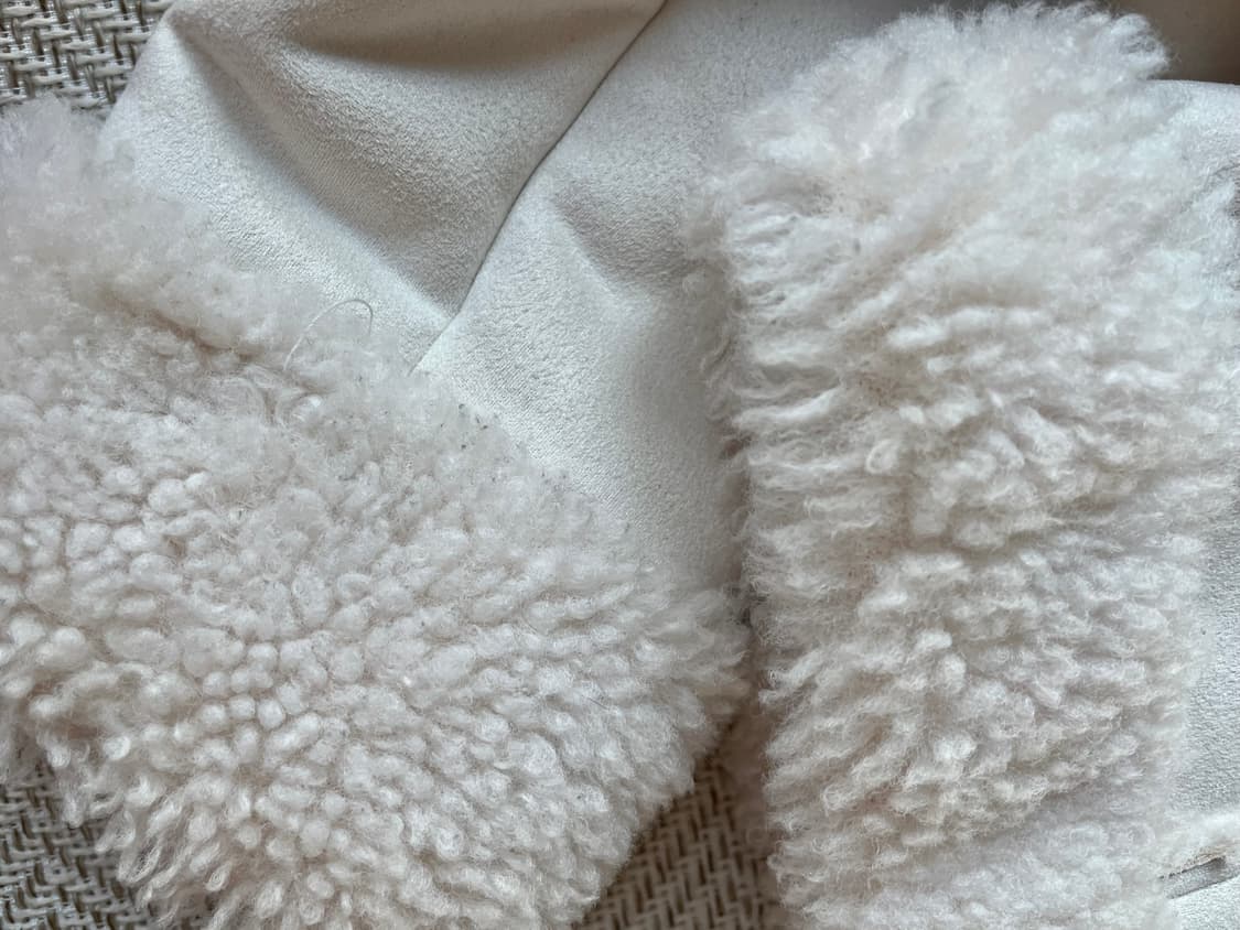 쓰리타임즈 베이비 후디 퍼코트 무스탕 아이보리 상품이미지4