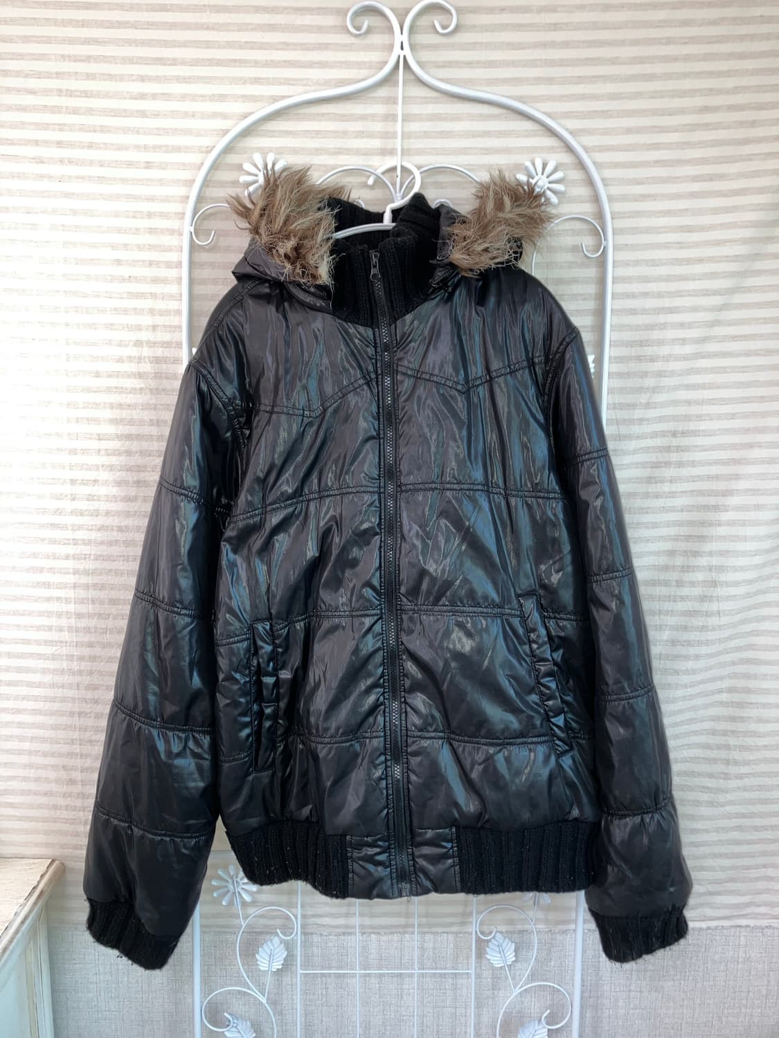 jpn vintage 블랙 무광 패딩 점퍼 y2k 스트릿 갸루 펑키 상품이미지1