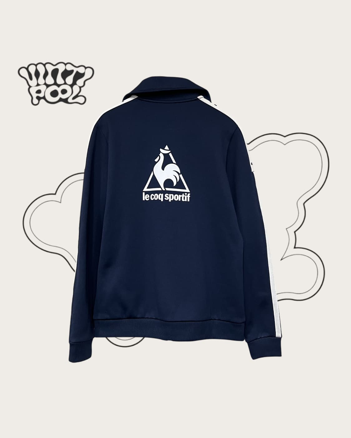 르꼬끄 스포티 사이드스펠 백로고 기모 트랙탑 져지 S 네이비 상품이미지2