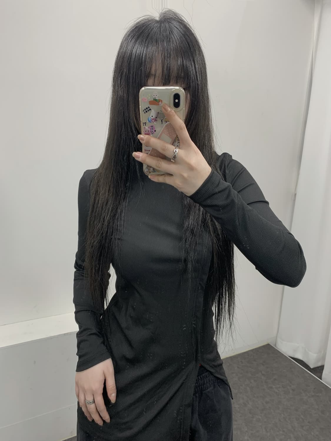 사선 하프 하이넥 슬리브 상품이미지1